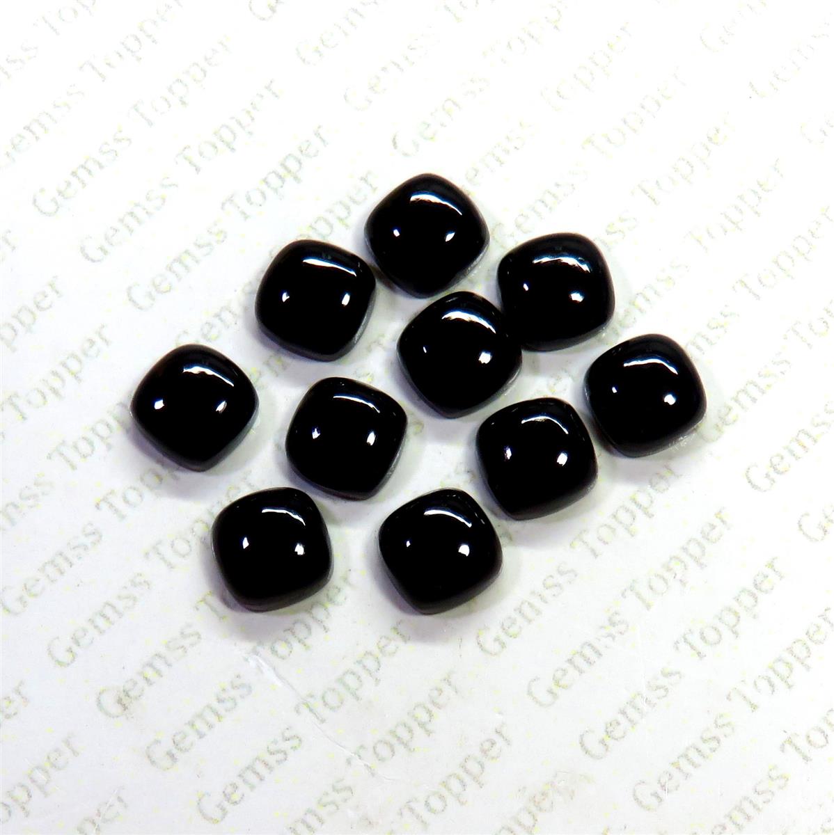 Black Spinel 10x10 mm Cushion Cabochon